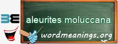 WordMeaning blackboard for aleurites moluccana